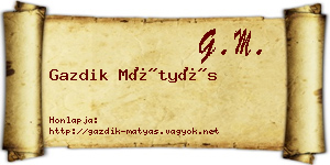 Gazdik Mátyás névjegykártya