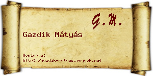 Gazdik Mátyás névjegykártya
